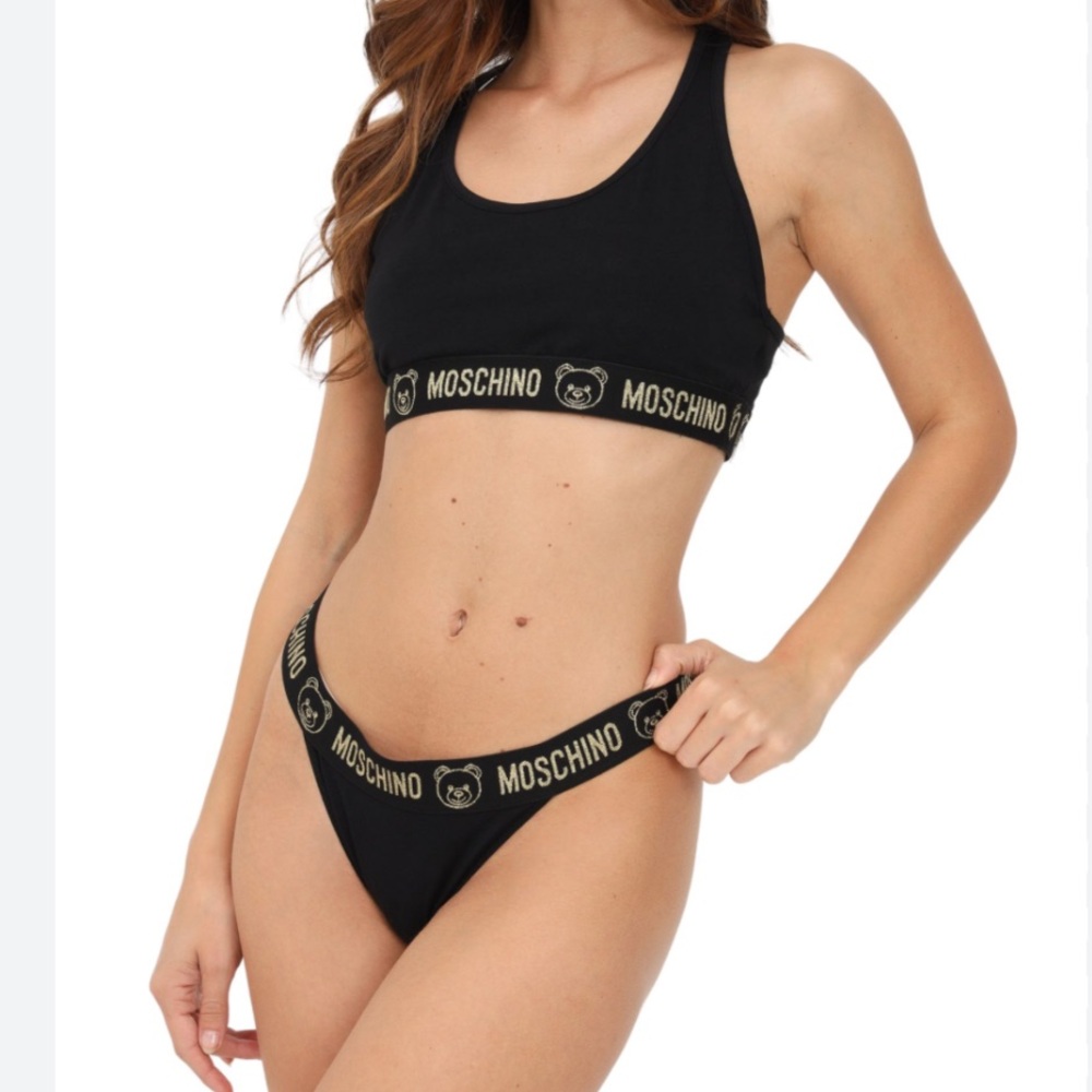 Moschino set Black and Gold Women's bra and panties 2 piece set